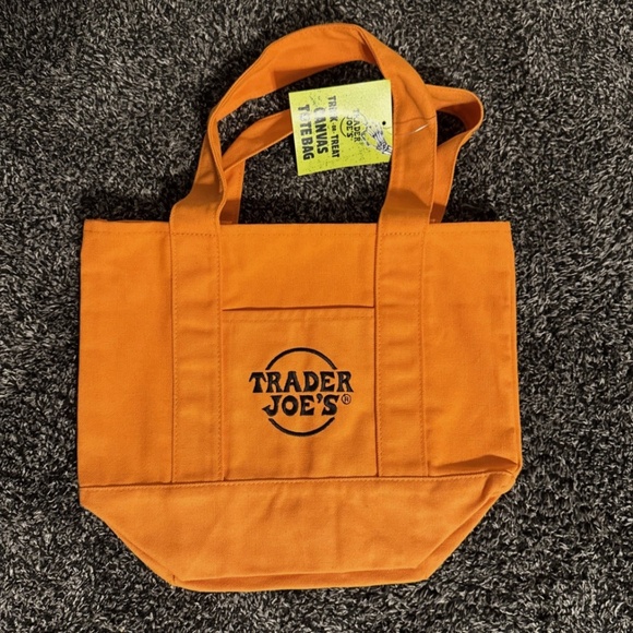 Trader Joe’s Limited Edition Mini Canvas Orange Tote Halloween 2025 NWT - Picture 1 of 5